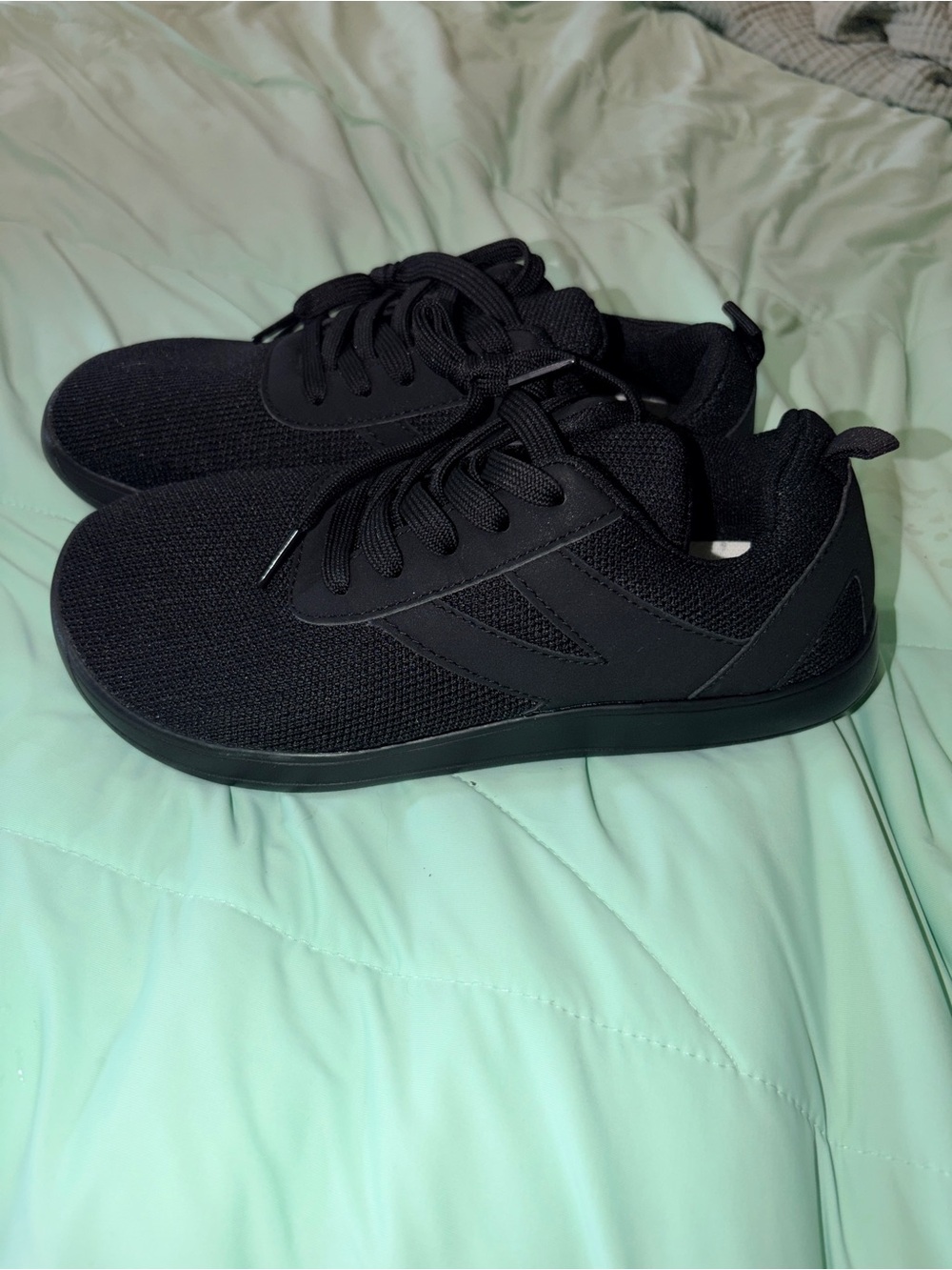 SHEIN Black Women's Knit Lace-Up Sneakers